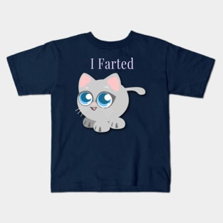 Kids I Farted Cute Funny Cat Kitty Great Gift For Kids Kids T-Shirt